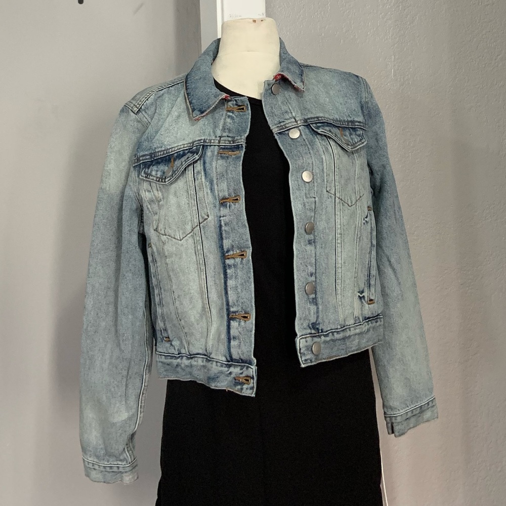 Brand New trucker X Red Bandan Denim Jacket